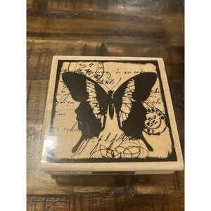 Butterfly Wooden Rubber Stamp Christine Adolph Hampton Art